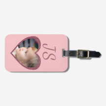 Fotos Personalizadas de Corações Rosa Monograma pa