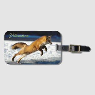 Etiqueta De Bagagem Fox Tag-Vermelho da bagagem de Yellowstone