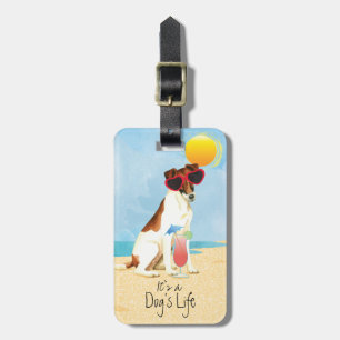 Etiqueta De Bagagem Fox Terrier suave de verão