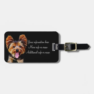 Etiqueta De Bagagem Fractalius feliz Yorkie