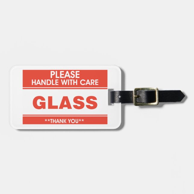 Etiqueta De Bagagem Fragile Glass Handle With Care Warning (Frente Horizontal)