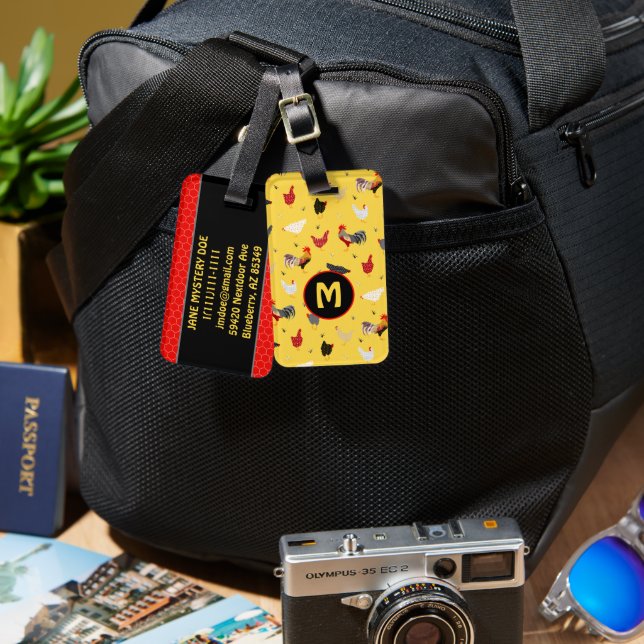 Etiqueta De Bagagem Frango Engraçado (Frente e verso)