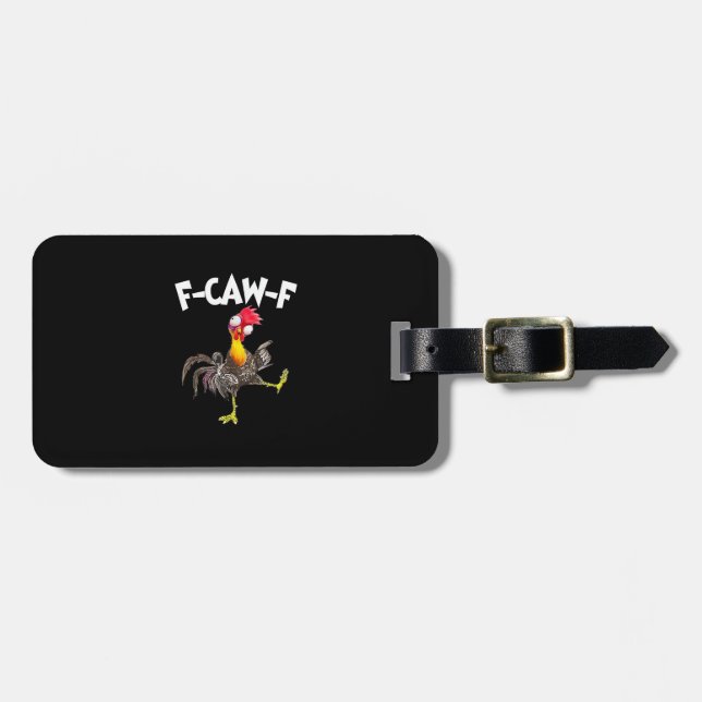 Etiqueta De Bagagem Frango F-Caw-F Engraçado FCAWF Frango (Frente Horizontal)