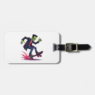 Etiqueta De Bagagem Frankenstein Skater � Roupas de Rua de Halloween L