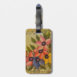 Etiqueta De Bagagem Frida Kahlo pintou Flores