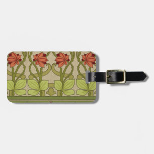 Etiqueta De Bagagem Frieze Border Arte Nova Floral