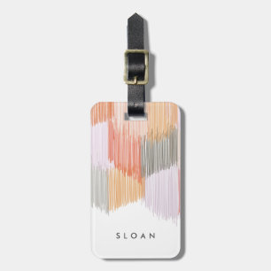 Etiqueta De Bagagem Fringe Moderno Rosa