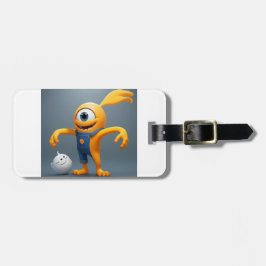 Etiqueta De Bagagem „Fröhliches Einaugenmonster mit Geisterfreund“