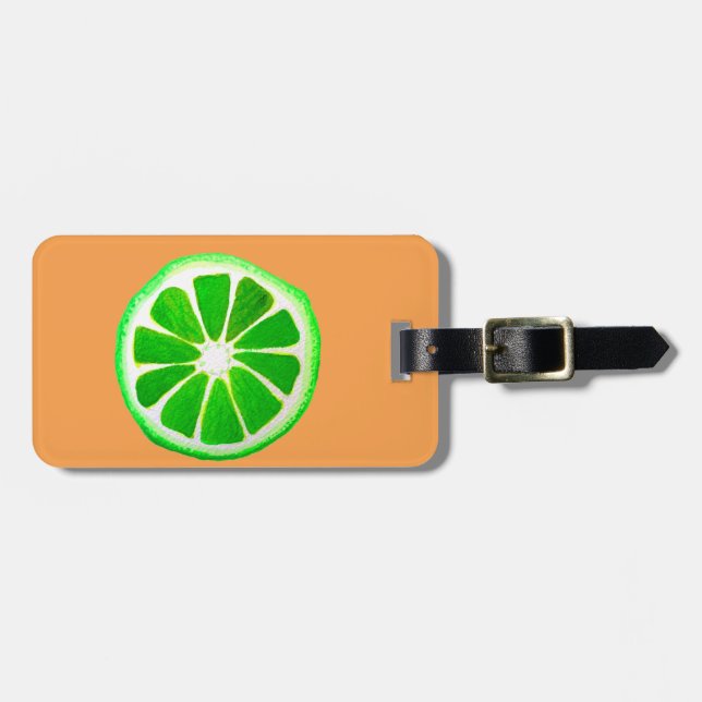 Etiqueta De Bagagem fruta pop limão cítrico  original aquarela (Frente Horizontal)