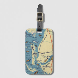 Etiqueta De Bagagem Ft. Myers Florida Viagem Map