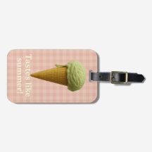 Fun pink and green summer luggage tag