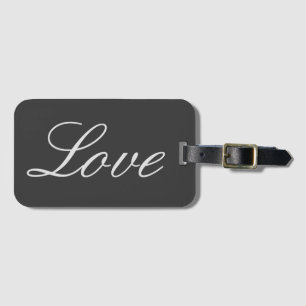 Etiqueta De Bagagem Fundo Cinza Elegante Amor Casamento