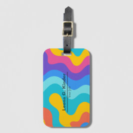 Etiqueta De Bagagem Fundo Colorido Nome Personalizado e Profissão