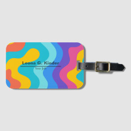 Etiqueta De Bagagem Fundo Colorido Nome Personalizado e Profissão