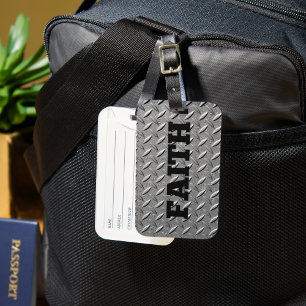Etiqueta De Bagagem Fundo de Aço com Palavra Negra Negra Negra Negra N