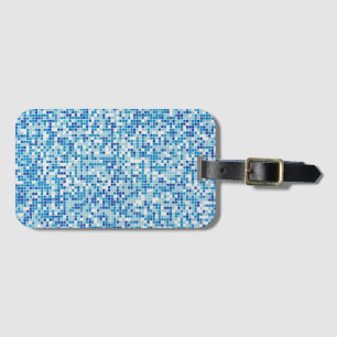 Etiqueta De Bagagem Fundo de azulejos azuis
