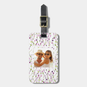 Etiqueta De Bagagem Fundo de ponto multicolorido de foto personalizado