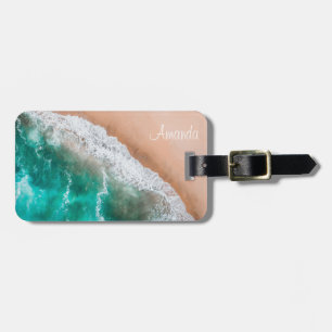 Etiqueta De Bagagem Fundo de Praia Tropical Feminina