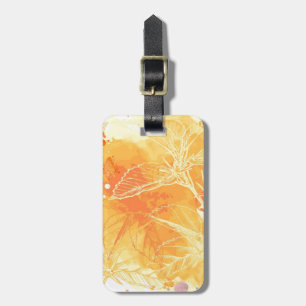 Etiqueta De Bagagem Fundo de Vetor Watercolor e Flores Tropicais
