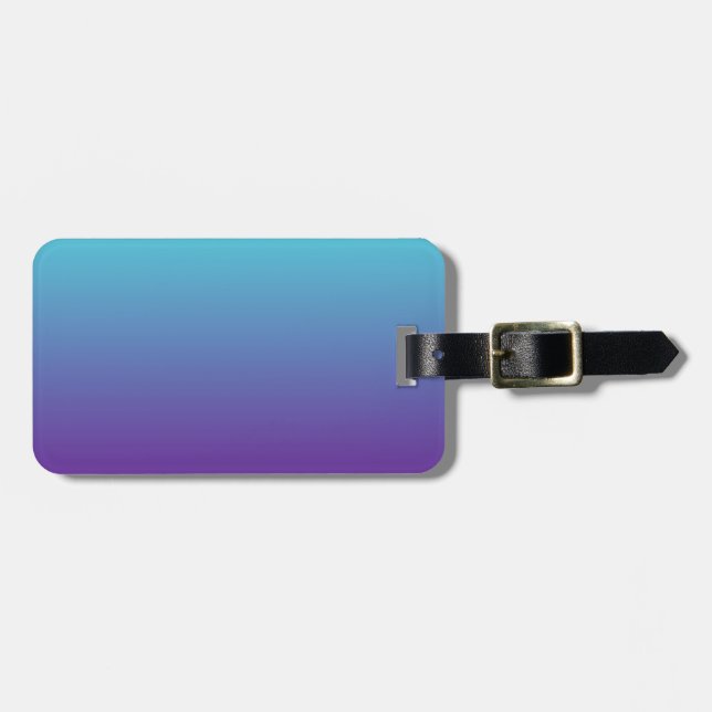 Etiqueta De Bagagem Fundo Gradiente Simples Roxo Turquesa Azul (Frente Horizontal)