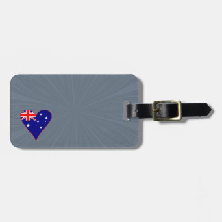 Etiqueta De Bagagem Funky Austrália Heart Flag Red Border Cinza Backgr