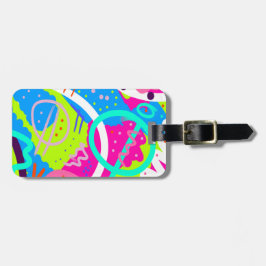 Etiqueta De Bagagem Funky Colorful Pop Art