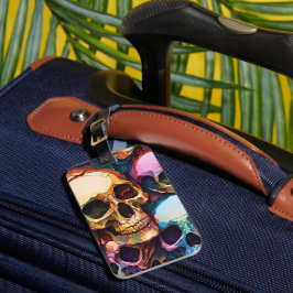 Etiqueta De Bagagem Funky Skulls