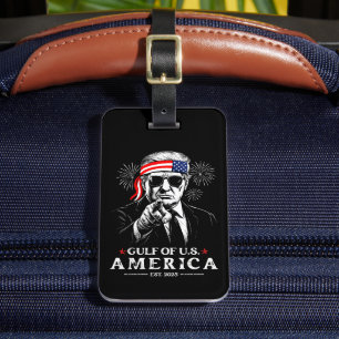 Etiqueta De Bagagem Funny Trump Golfo Dos EUA 2025 4 De Julho