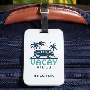Etiqueta De Bagagem Furgão Camper de Viagem Férias de Verão