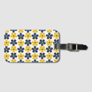 Etiqueta De Bagagem Fusão Floral: Design de Fundo Vibrante