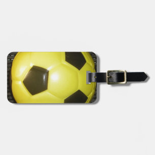 Etiqueta De Bagagem Futebol amarelo e preto.