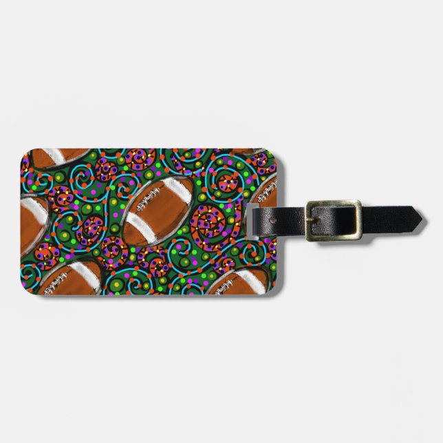 Etiqueta De Bagagem Futebol Art Green (Frente Horizontal)