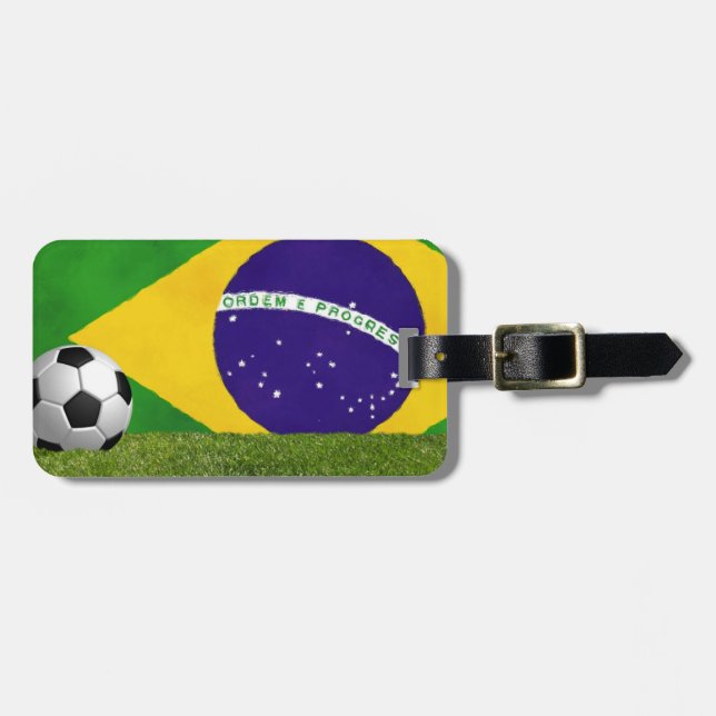 Etiqueta De Bagagem Futebol brasileiro - futebol (Frente Horizontal)