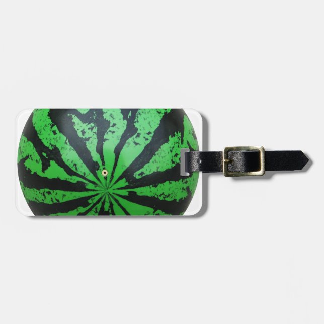 Etiqueta De Bagagem Futebol de melancia / bola de futebol (Frente Horizontal)