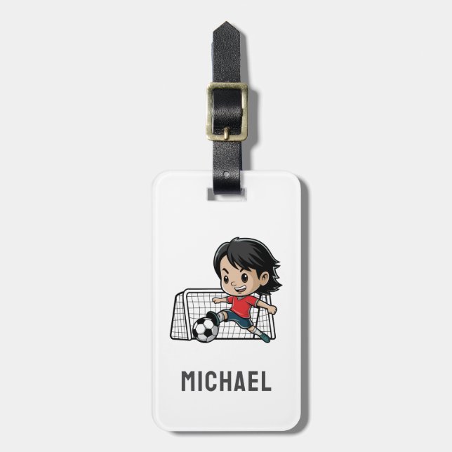 Etiqueta De Bagagem Futebol de Tendência Moderna Personalizado (Frente Vertical)