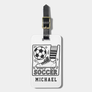 Etiqueta De Bagagem Futebol de Tendência Moderna Personalizado