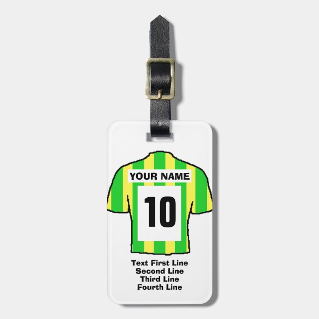 Etiqueta De Bagagem Futebol - Fã de futebol dos Camisas Verde e Amarel (Frente Vertical)
