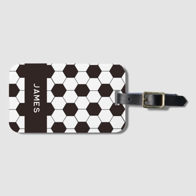 Etiqueta De Bagagem Futebol infantil Padrão de futebol Aniversário do  (Frente Horizontal)