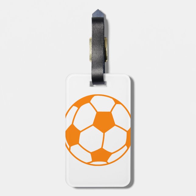 Etiqueta De Bagagem Futebol Laranja e Branco (Traseira Vertical)