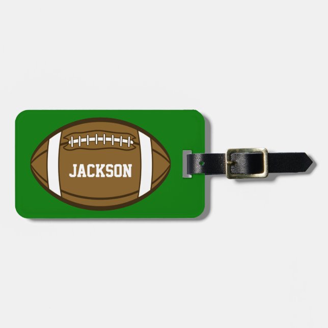 Etiqueta De Bagagem Futebol personalizado para rapazes que adoram espo (Frente Horizontal)