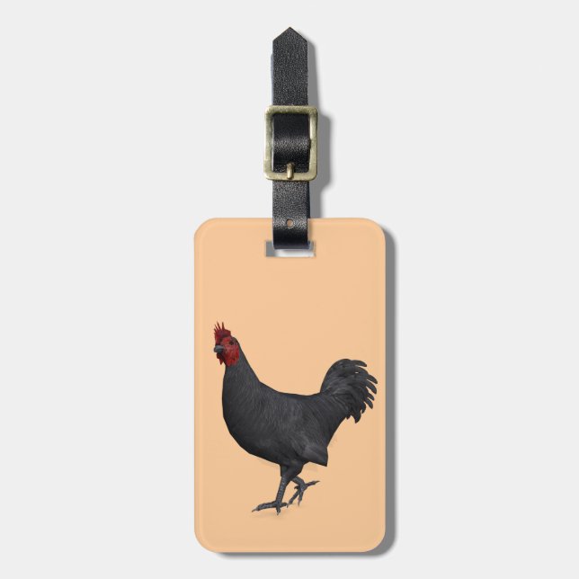 Etiqueta De Bagagem Galo Preto (Frente Vertical)