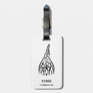 Etiqueta De Bagagem Galo Tribal Negro e Branco