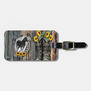 Etiqueta De Bagagem Galoping Horse Cowboy Boots Fogões