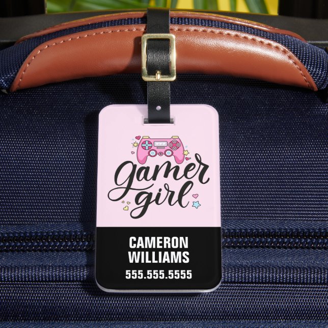 Etiqueta De Bagagem Gamer Girl (Frente Insitu 2)