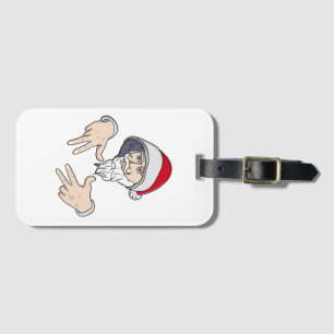 Etiqueta De Bagagem Gangsta legal Hip Hop Hand Rap Santa Claus