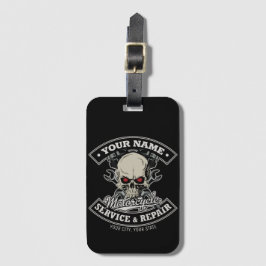 Etiqueta De Bagagem Garagem Mecânica de Motocicletas de Biker de NOME 