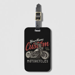 Etiqueta De Bagagem Garagem Personalizada do Biker Cruiser de Motocicl
