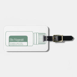 Etiqueta De Bagagem Garrafa de óleo essencial da cerceta do equilíbr