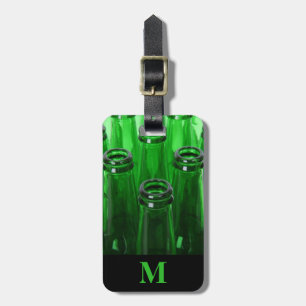 Etiqueta De Bagagem Garrafas de cerveja verde Viagem Monograma