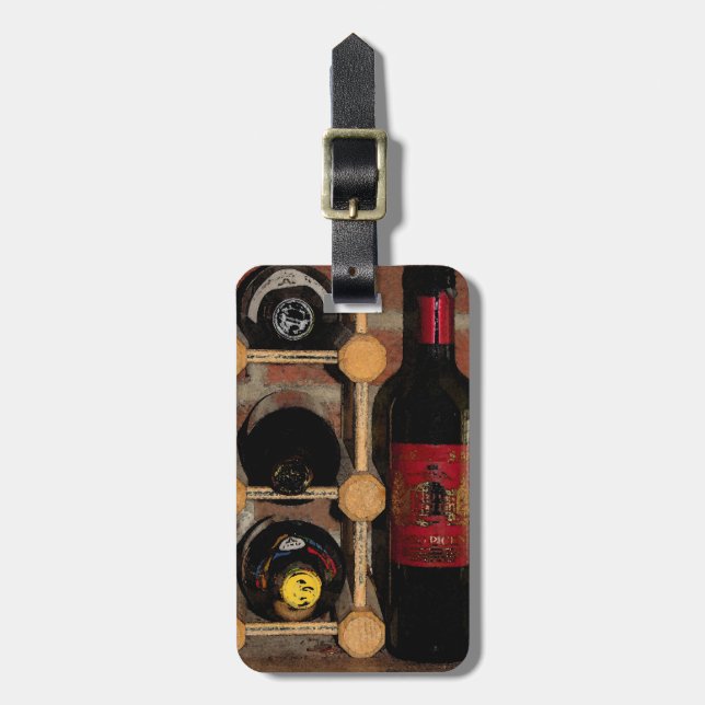 Etiqueta De Bagagem Garrafas de vinho (Frente Vertical)